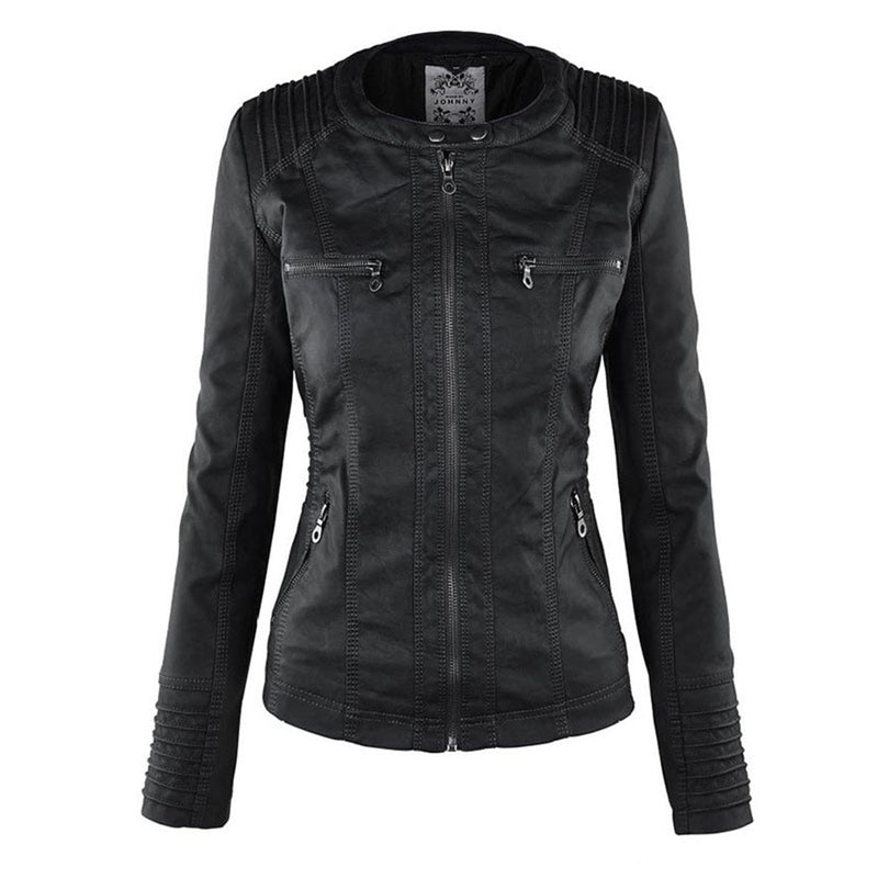 Terramalux Leather Jacket Layne - Élégante veste en cuir pour femmes avec style moderne
