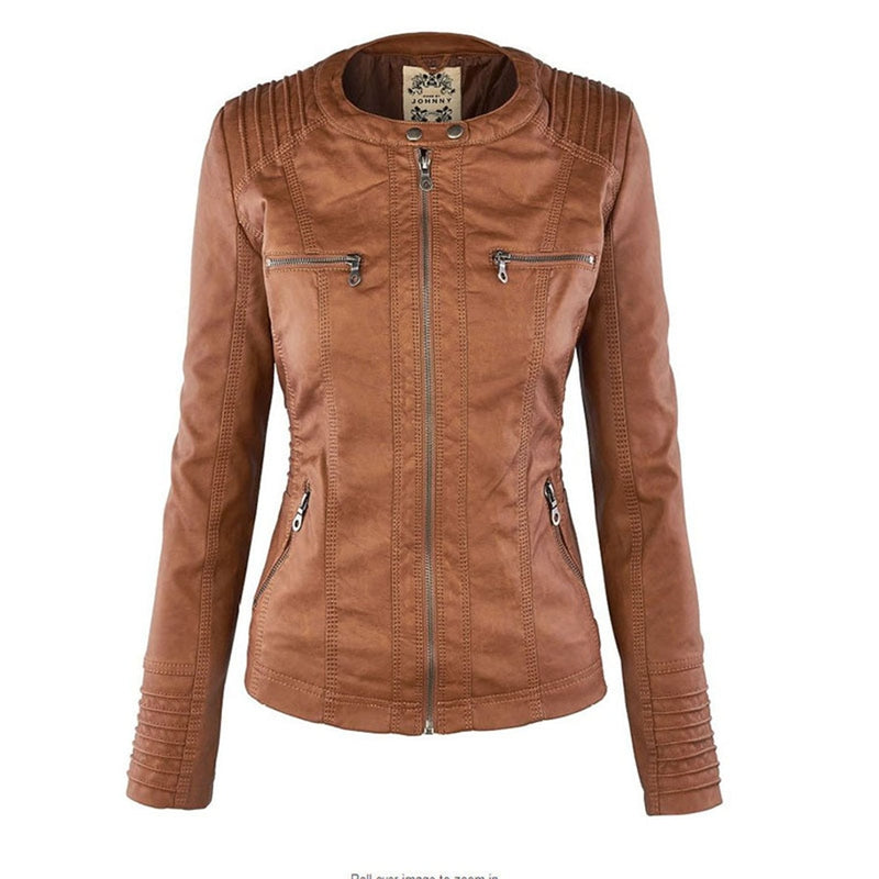 Terramalux Leather Jacket Layne - Élégante veste en cuir pour femmes avec style moderne