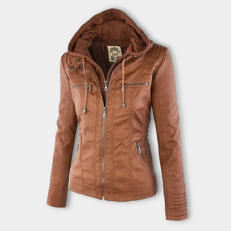 Terramalux Leather Jacket Layne - Élégante veste en cuir pour femmes avec style moderne