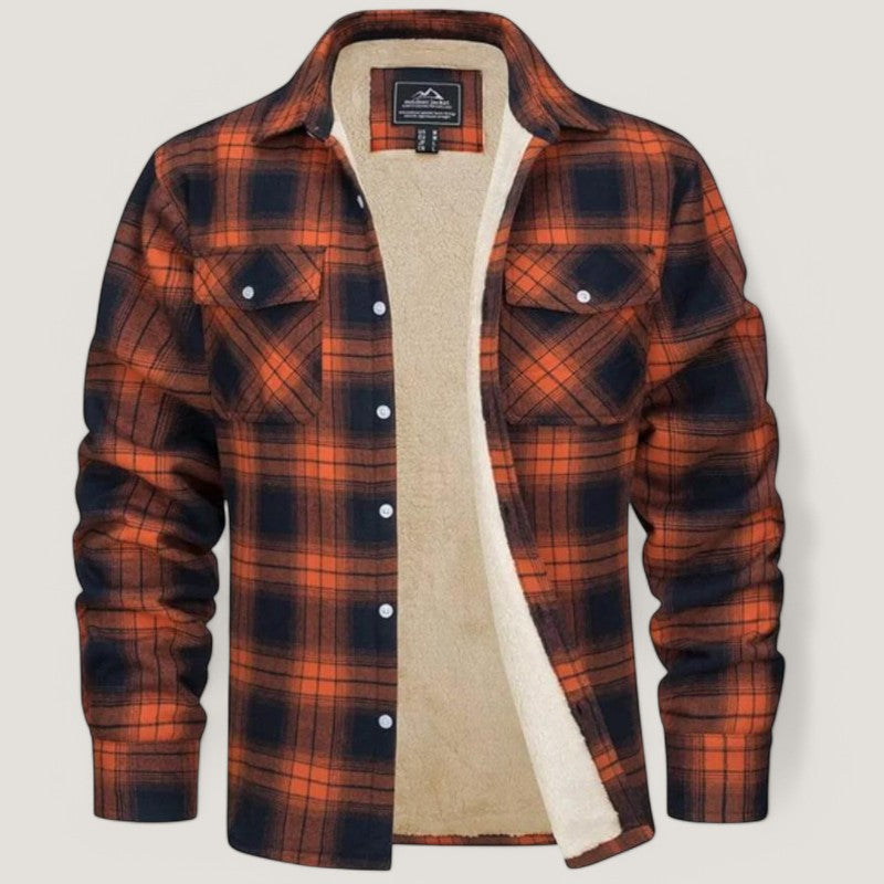 Terramalux-Winter jacket-Veste à carreaux pour hommes avec doublure en fleece