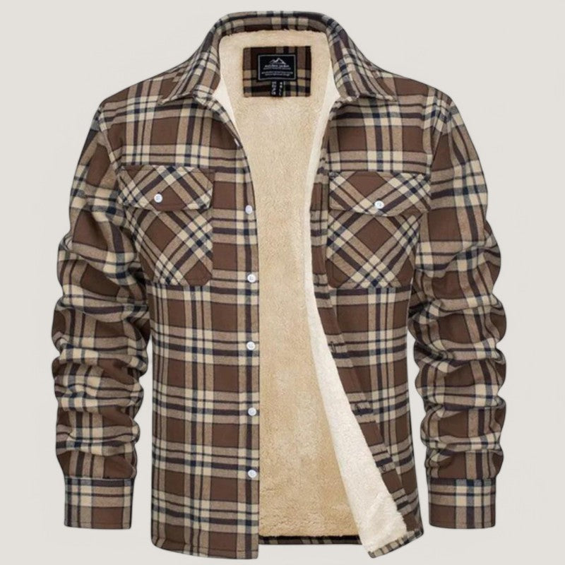 Terramalux-Winter jacket-Veste à carreaux pour hommes avec doublure en fleece