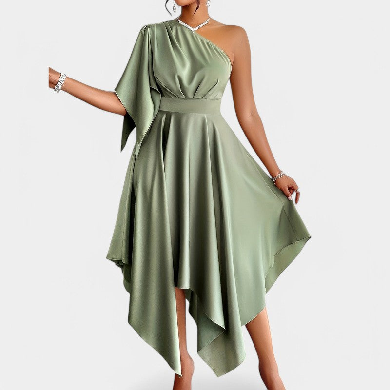Terramalux-Jennifer – Robe Peplum Asymétrique Élégante Automne Femme