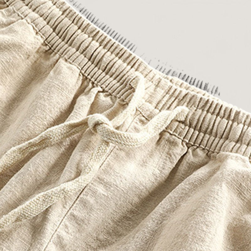 Terramalux-Men Set-Chemise cubaine jacquard et shorts en lin-coton