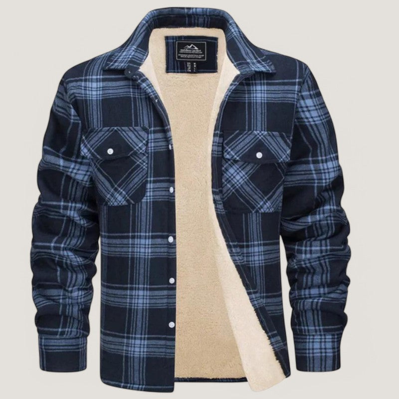 Terramalux-Winter jacket-Veste à carreaux pour hommes avec doublure en fleece