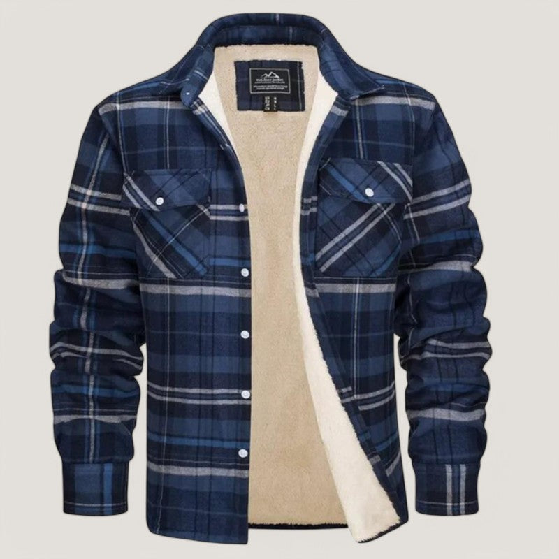 Terramalux-Winter jacket-Veste à carreaux pour hommes avec doublure en fleece