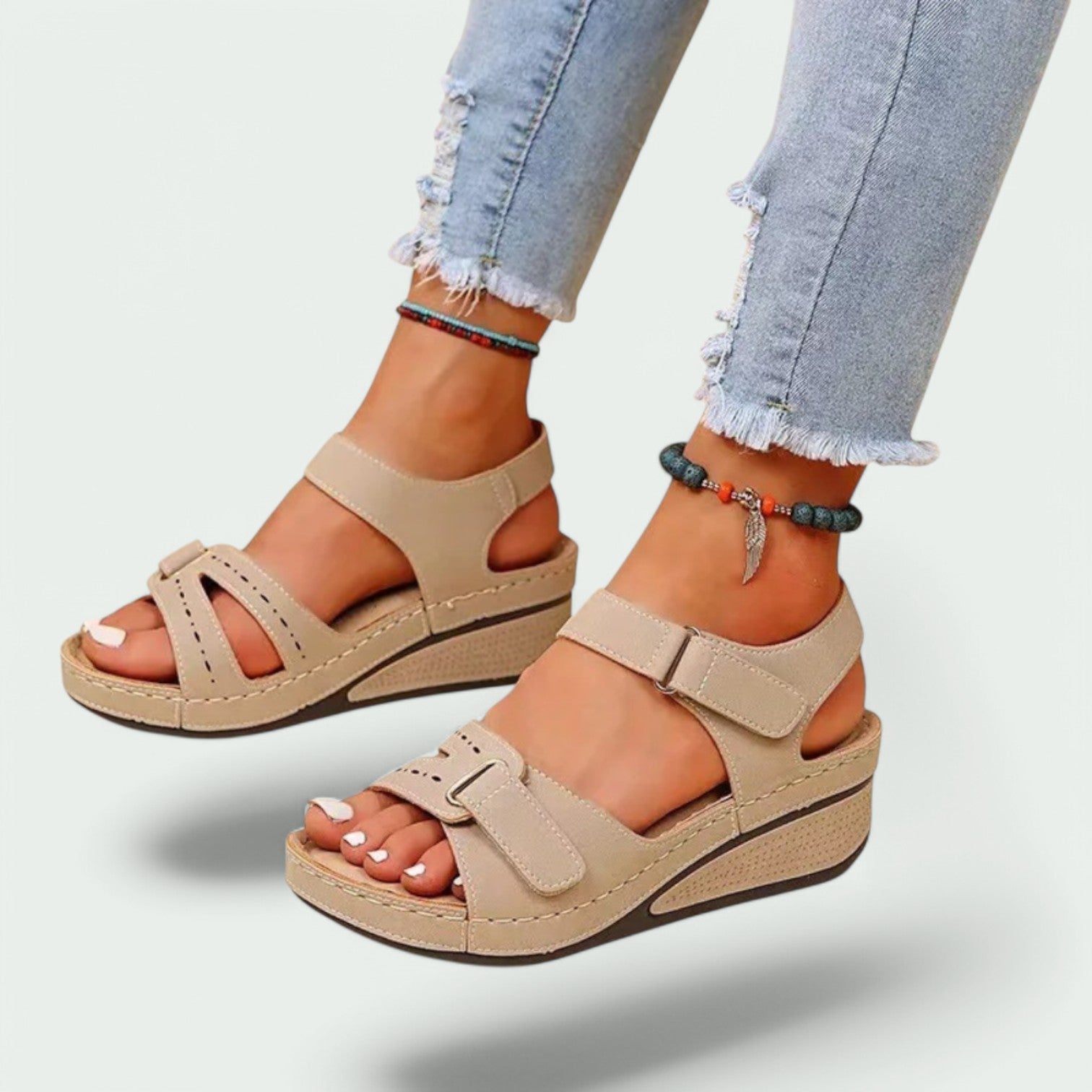 Variant image for Clara - Sandales Femme en Cuir Orthopédiques avec Talons Confortables-3