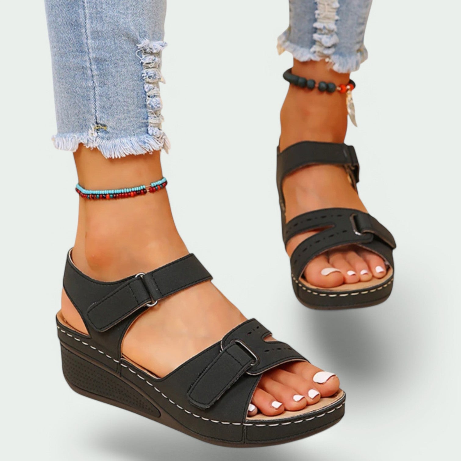 Variant image for Clara - Sandales Femme en Cuir Orthopédiques avec Talons Confortables-2